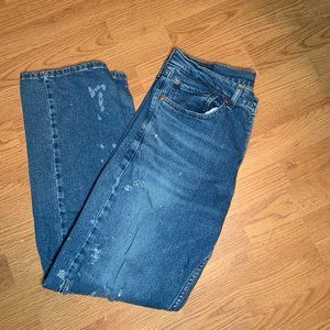 MENS - sz 34x30 LEVI'S 505 tattered, torn, ripped, blue jeans, distressed